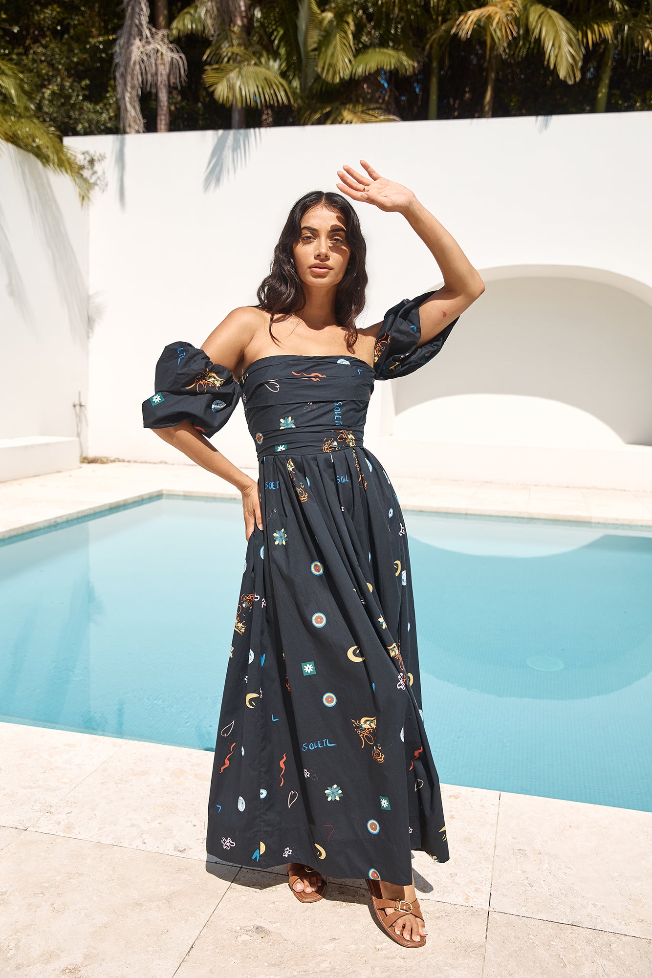 Bonnie Off Shoulder Maxi Dress Black-Seaa Fashion