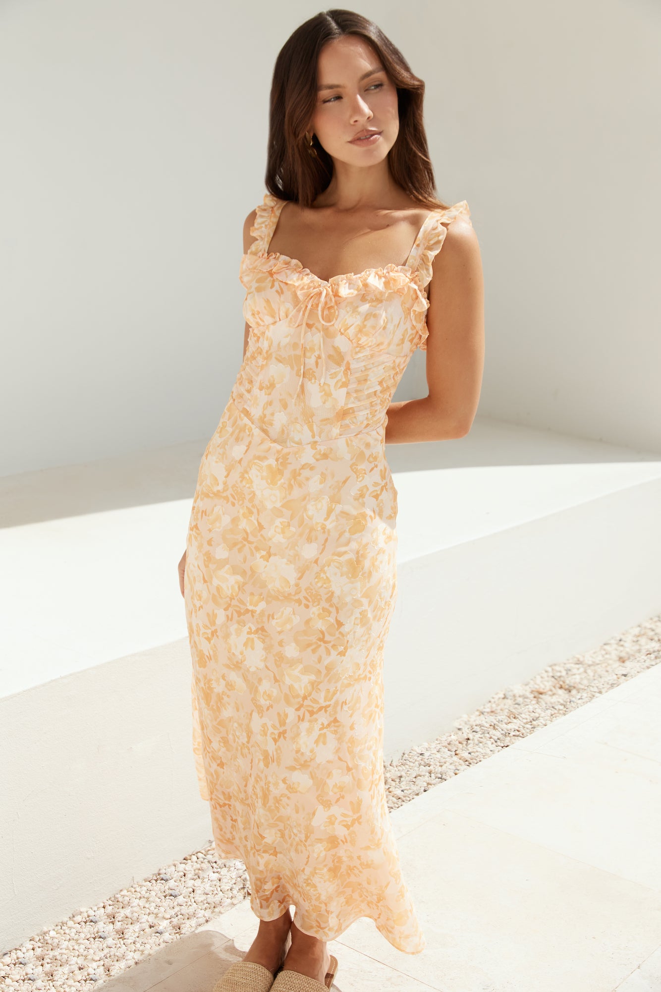 Botanica Maxi Dress Orange-Seaa Fashion