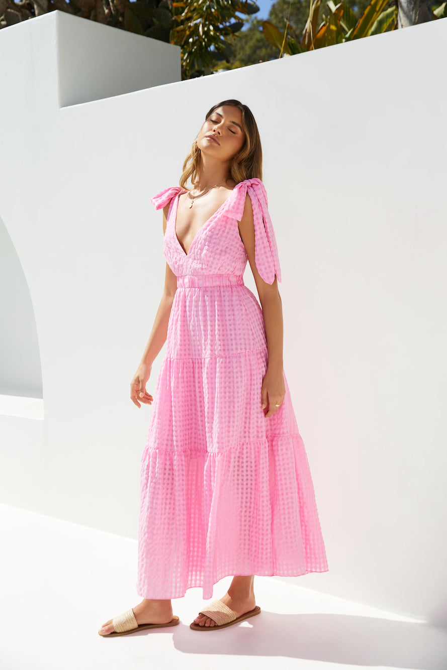 Aurora Glow Pink Maxi Dress-Seaa Fashion