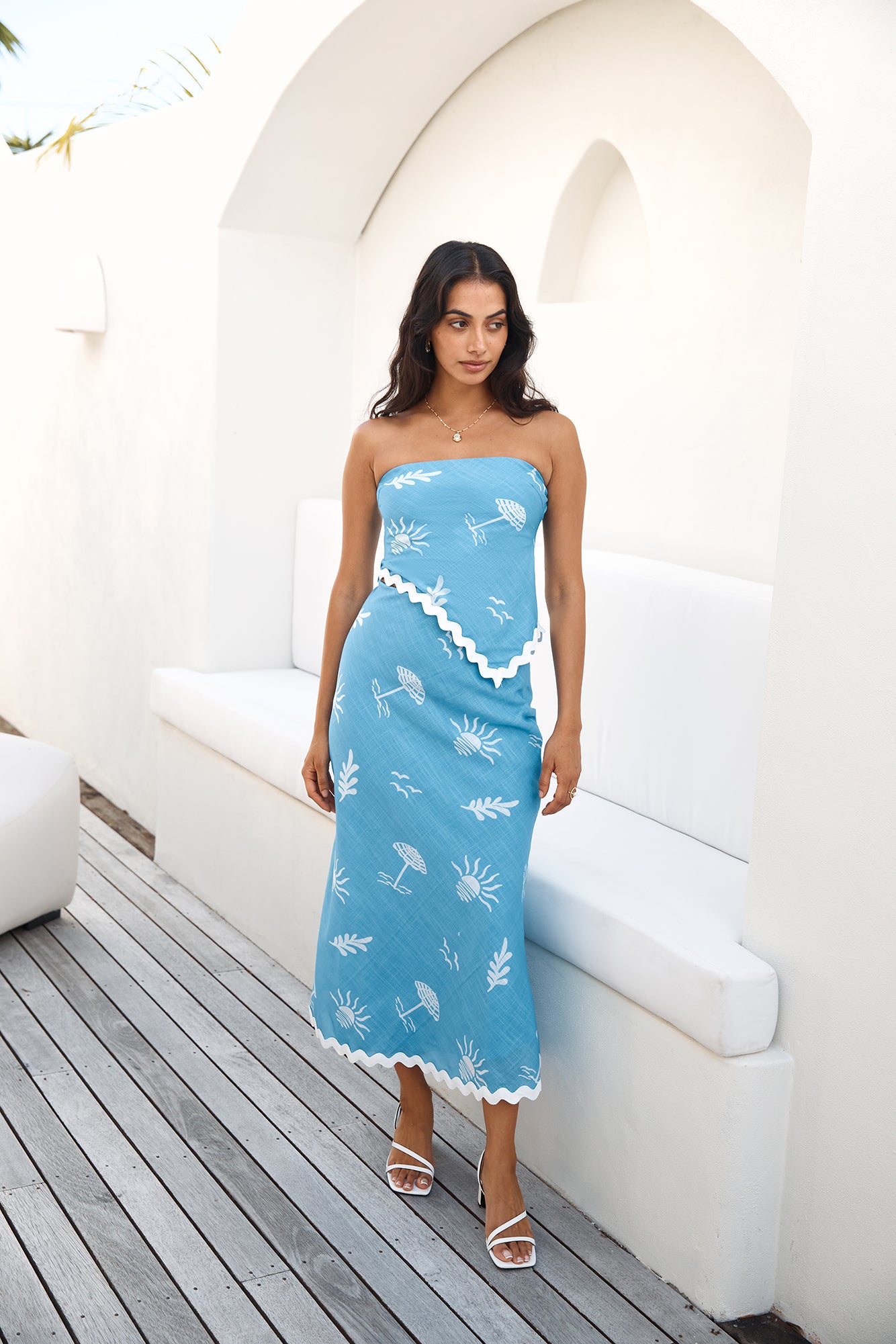 Vacation Away Maxi Skirt Blue-Seaa Fashion
