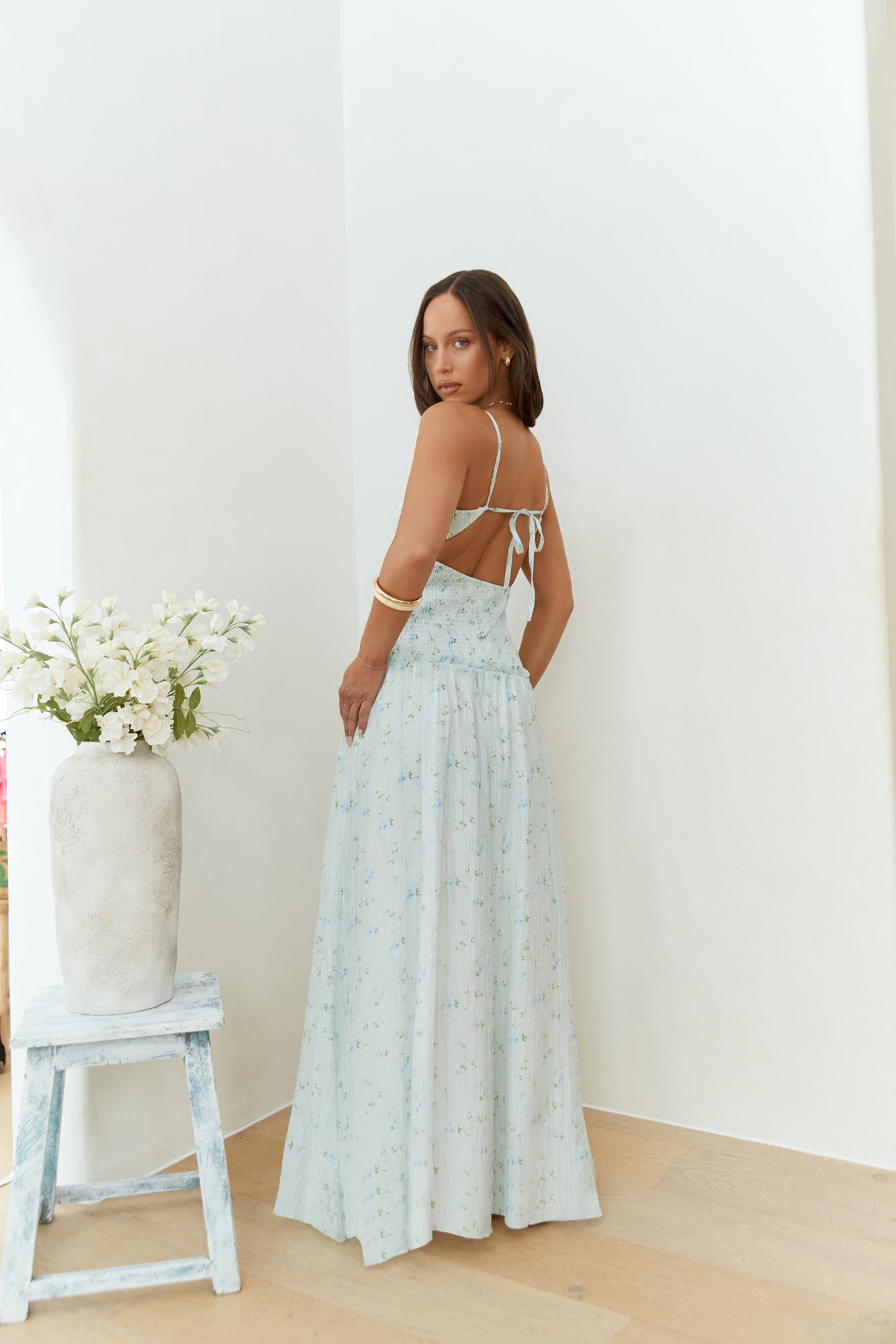 Among The Flowers Maxi Dress Blue-Seaa Fashion