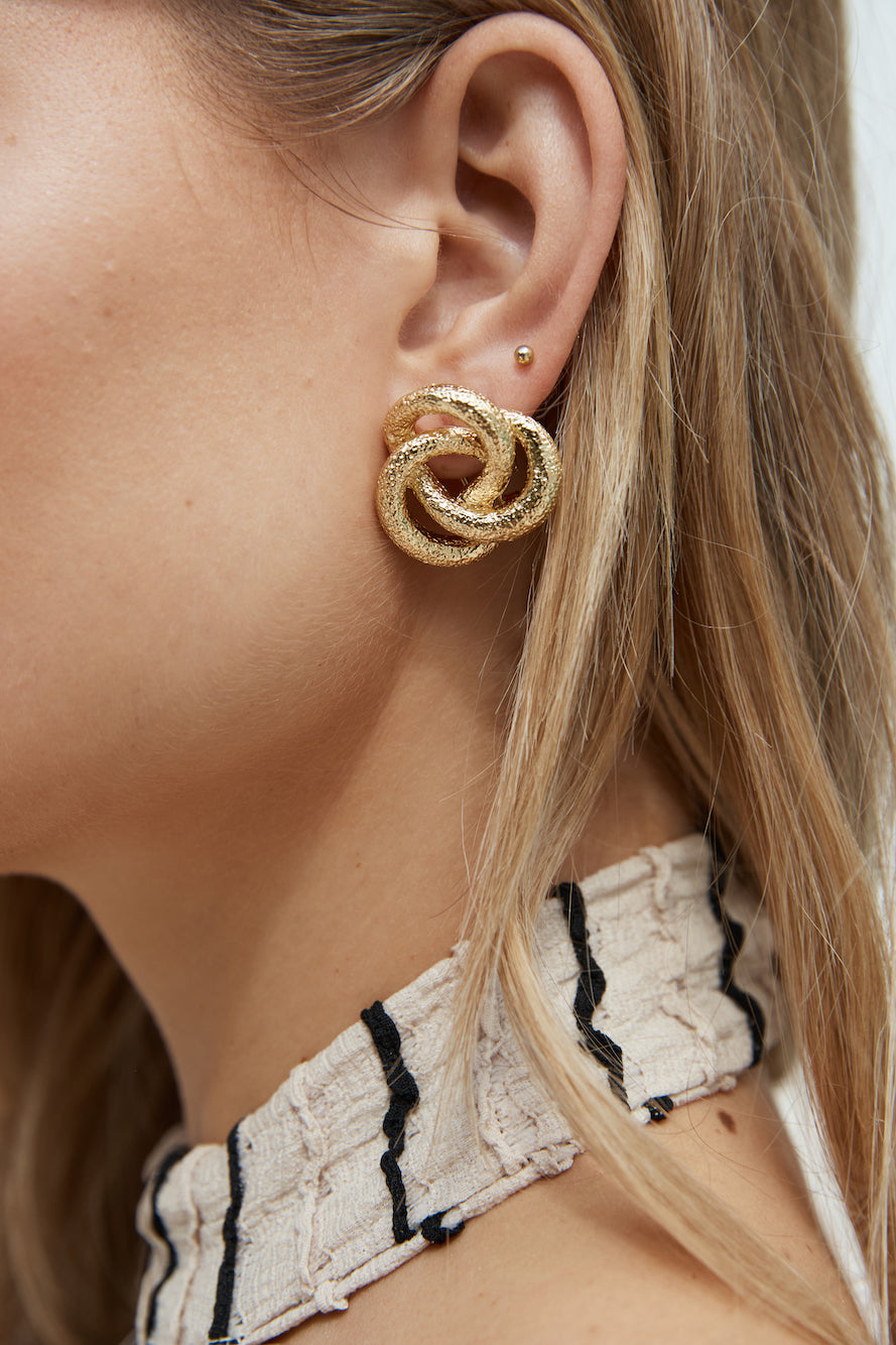 18k Gold Plated Divinity Earrings Gold-Seaa Fashion