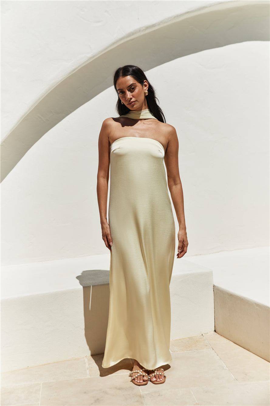 Radiant Rhythm Strapless Maxi Dress Yellow-Seaa Fashion