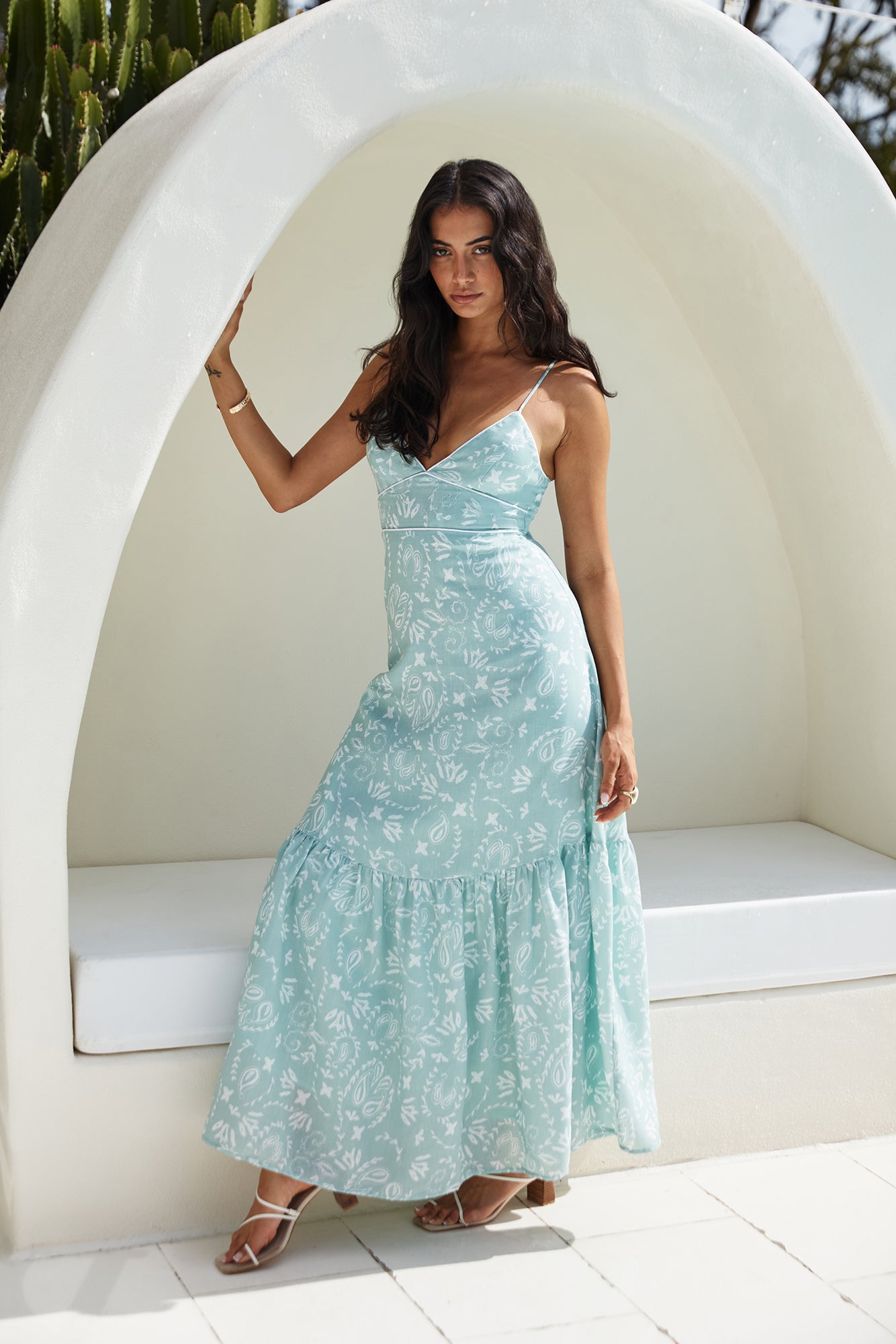 Bright Skies Maxi Dress Green-Seaa Fashion