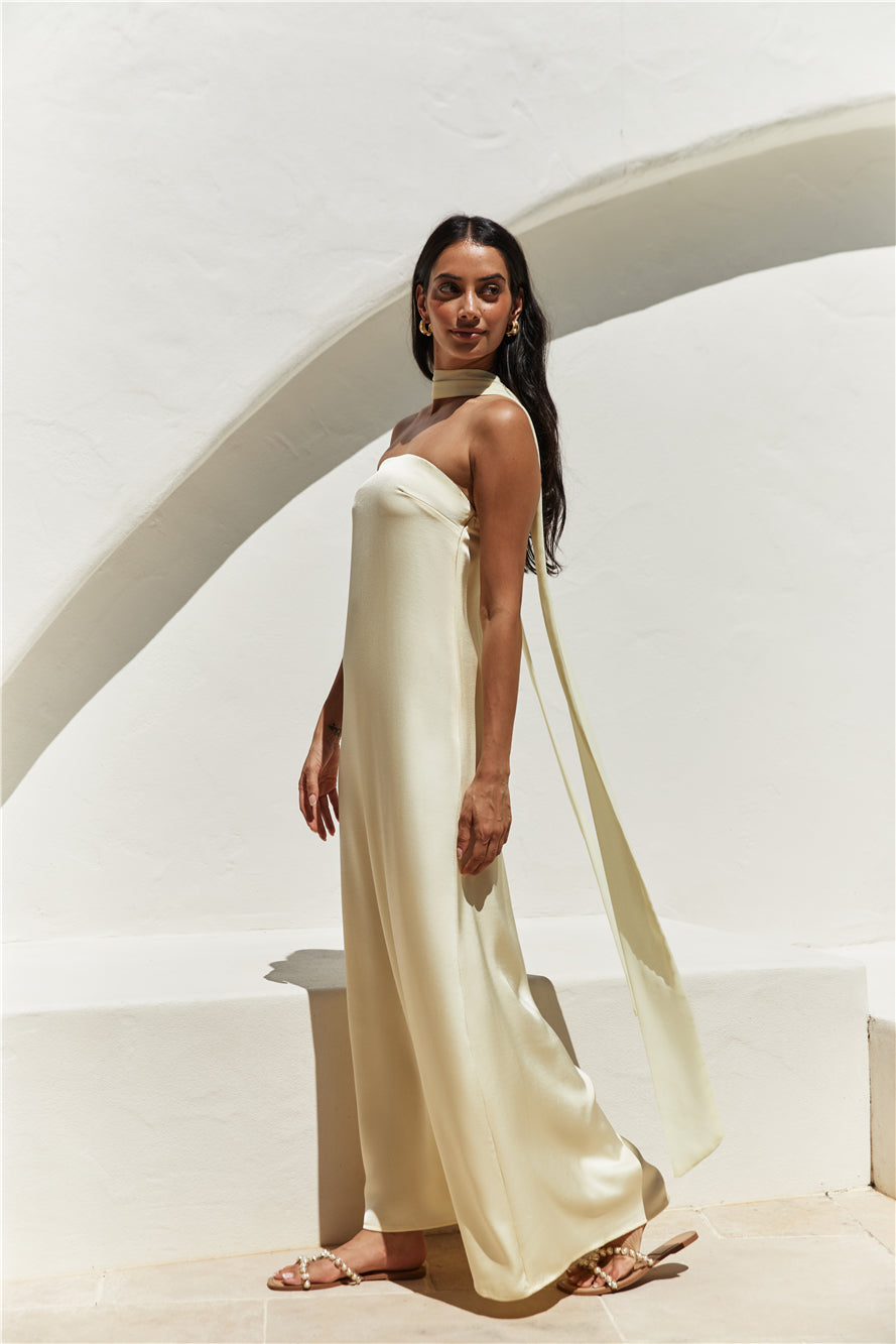 Radiant Rhythm Strapless Maxi Dress Yellow-Seaa Fashion