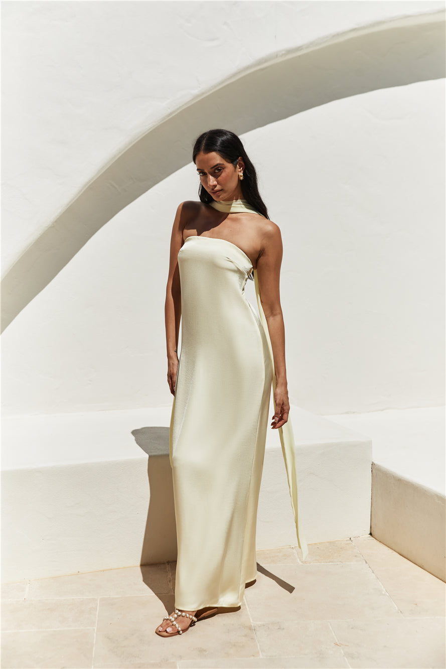 Radiant Rhythm Strapless Maxi Dress Yellow-Seaa Fashion