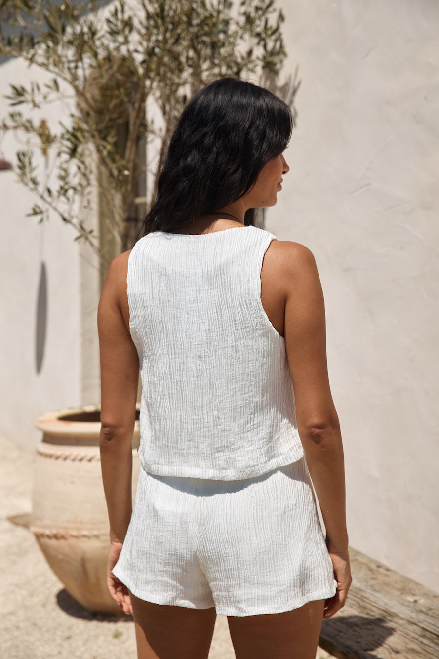 Pearlescent Jewels Crop Top White-Seaa Fashion