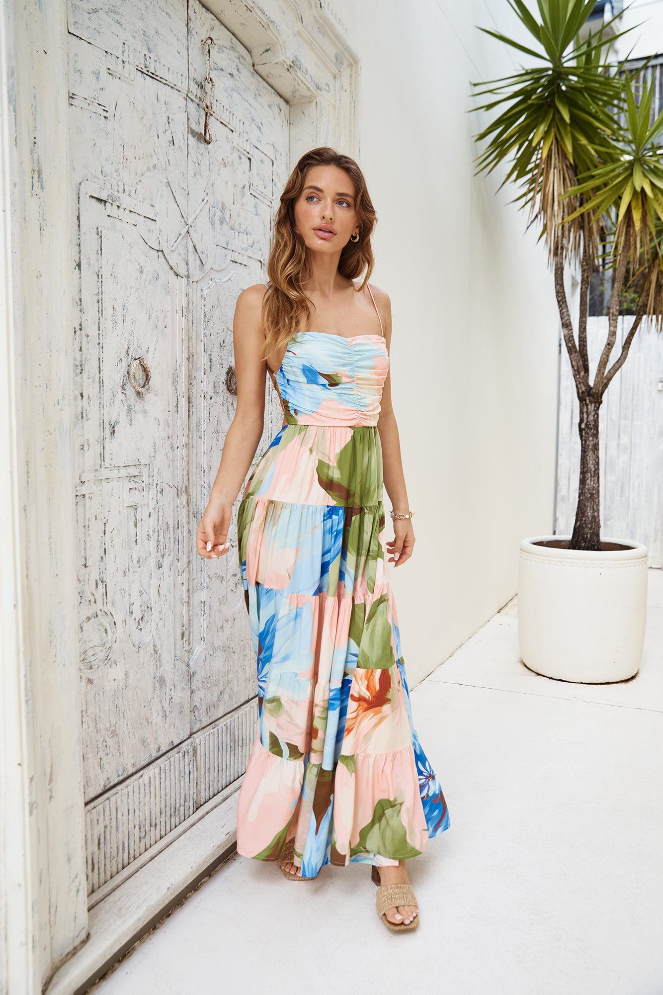 Frangipani Tree Maxi Dress Multi-Seaa Fashion