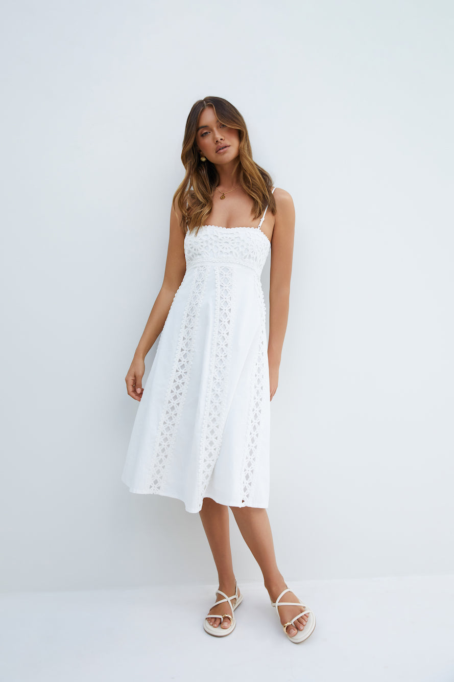 Celestial  Midi Dress White-Seaa Fashion