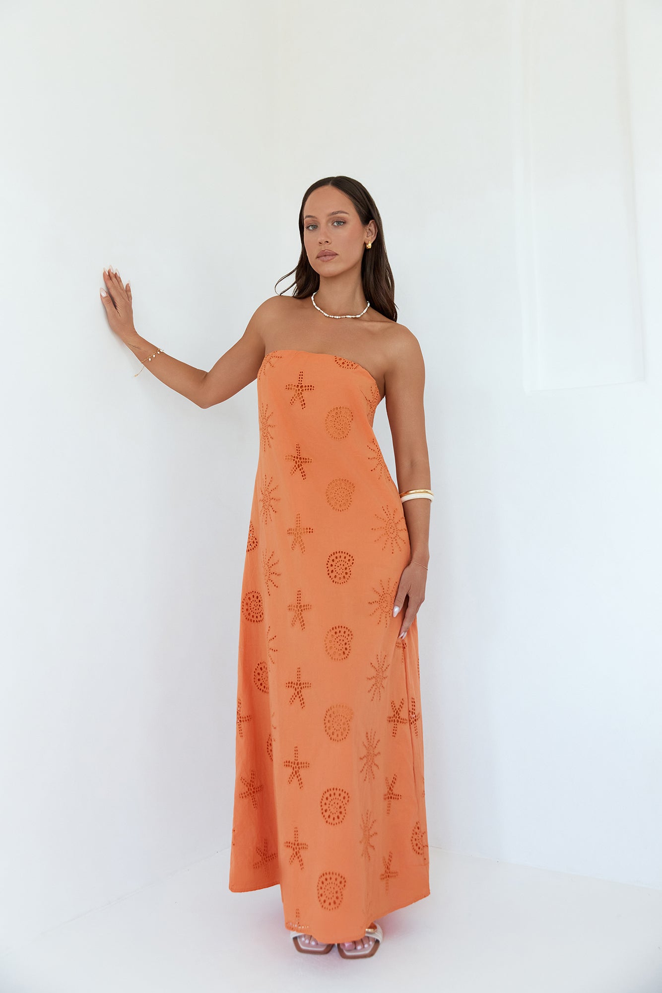 Heart To Heart Strapless Maxi Dress Orange-Seaa Fashion