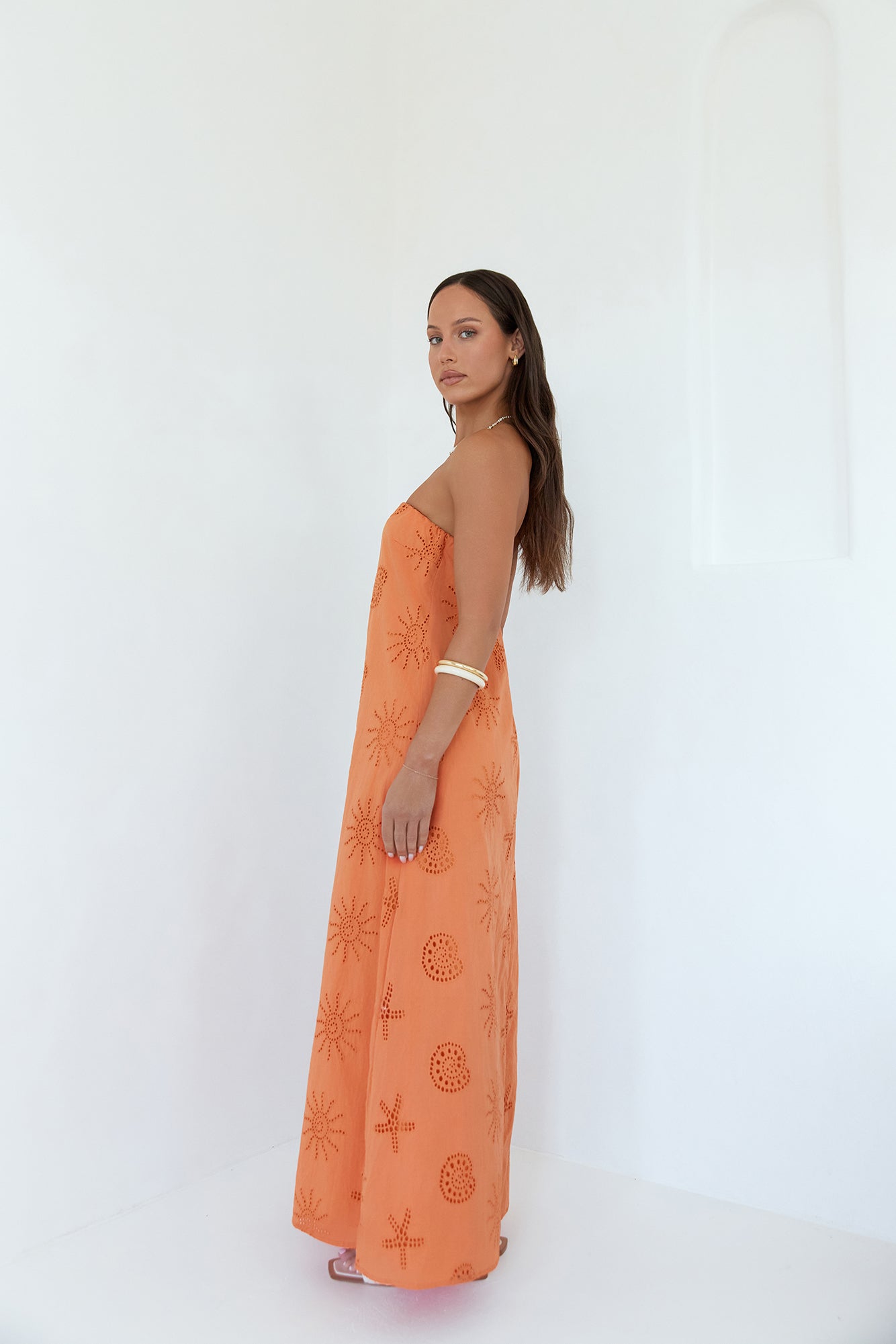 Heart To Heart Strapless Maxi Dress Orange-Seaa Fashion