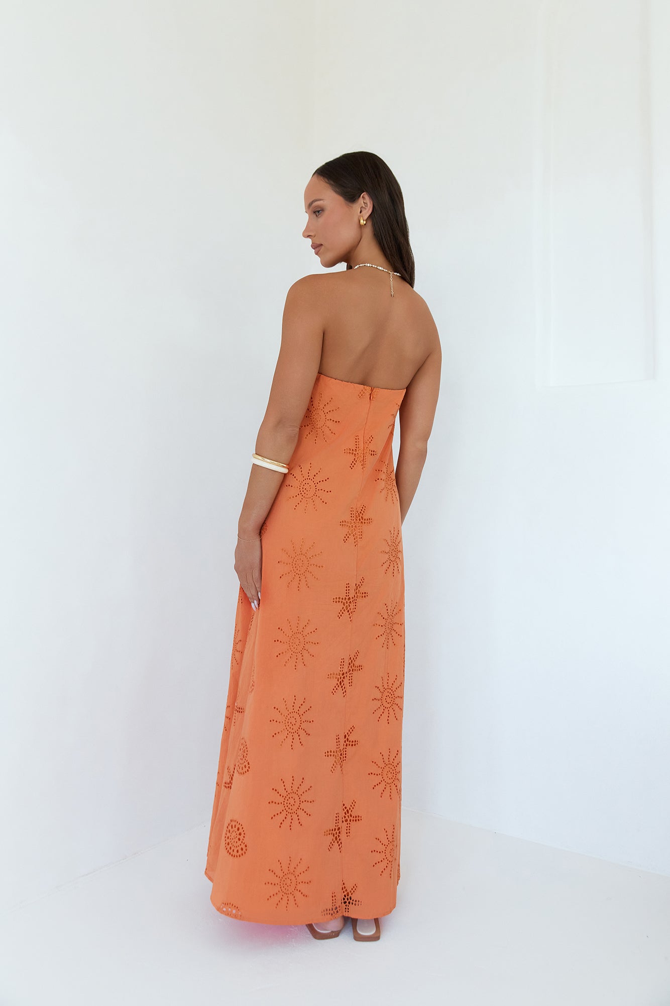 Heart To Heart Strapless Maxi Dress Orange-Seaa Fashion