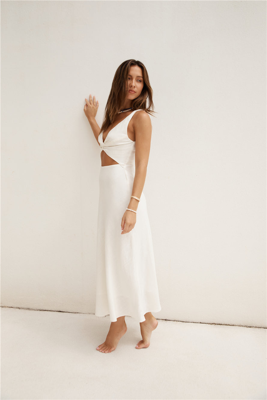 Soft Silhouette Maxi Dress White-Seaa Fashion