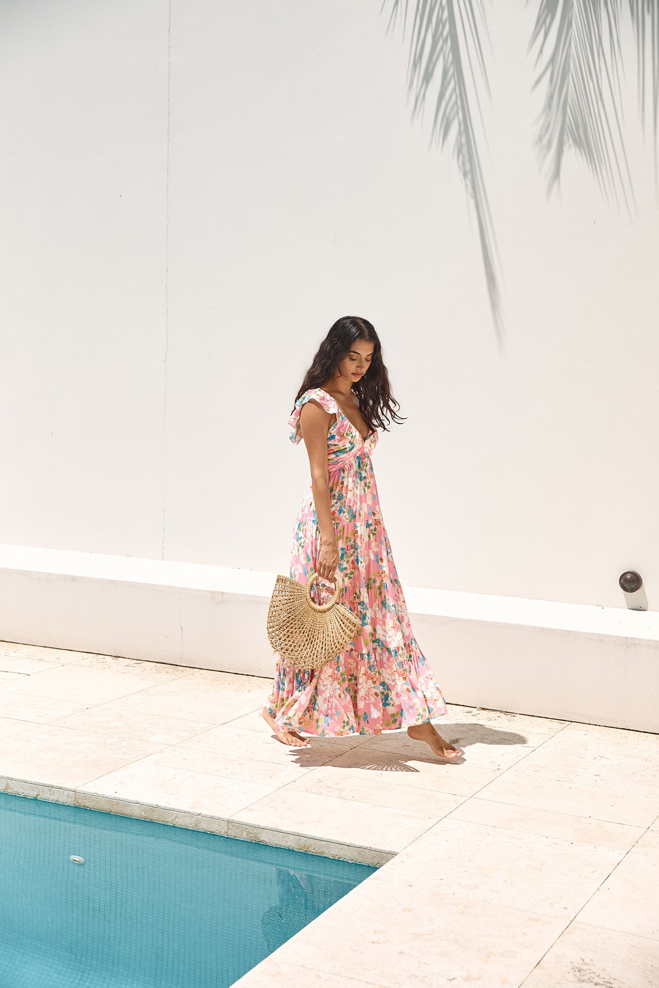 Blossoming Love Maxi Dress Pink-Seaa Fashion