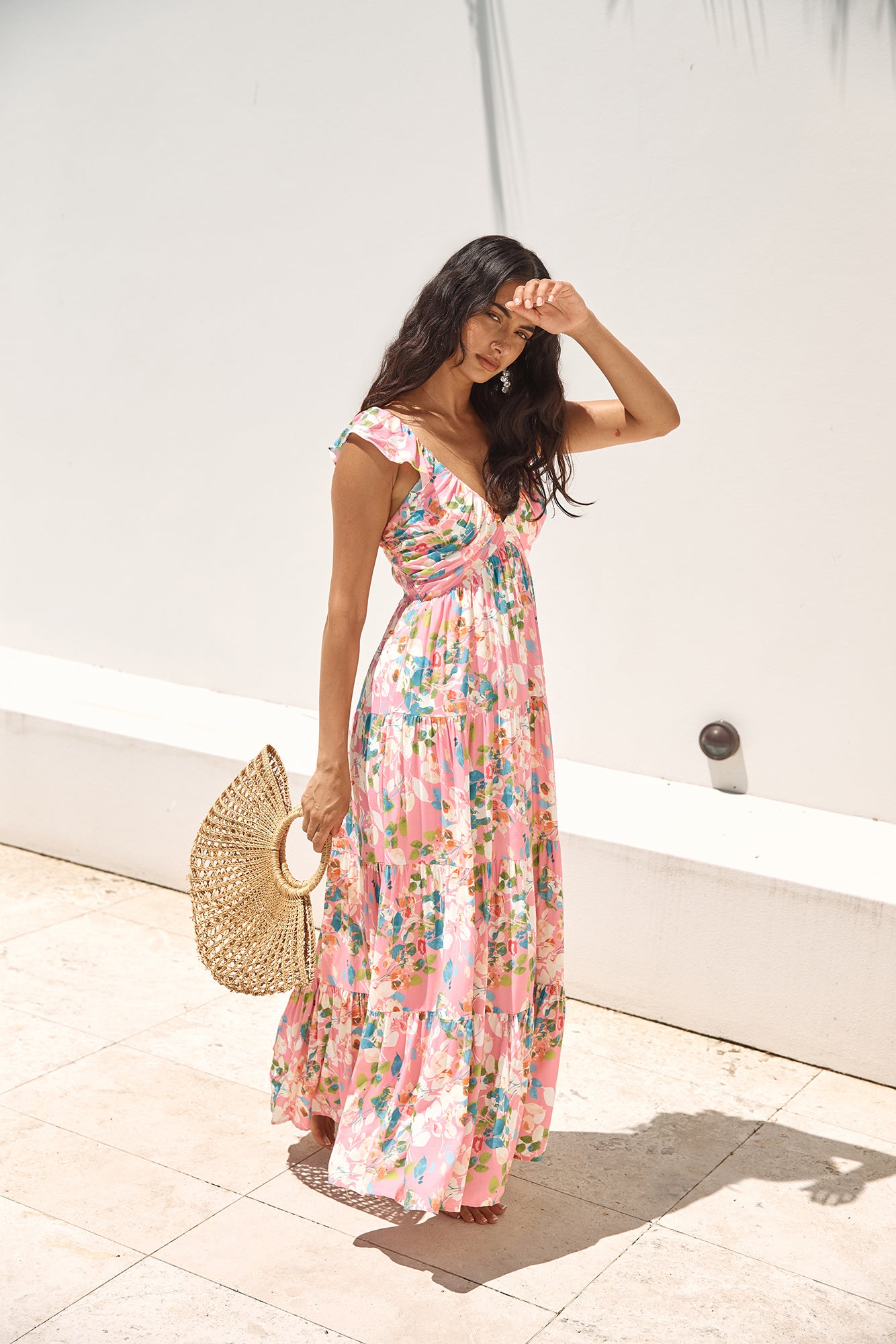 Blossoming Love Maxi Dress Pink-Seaa Fashion