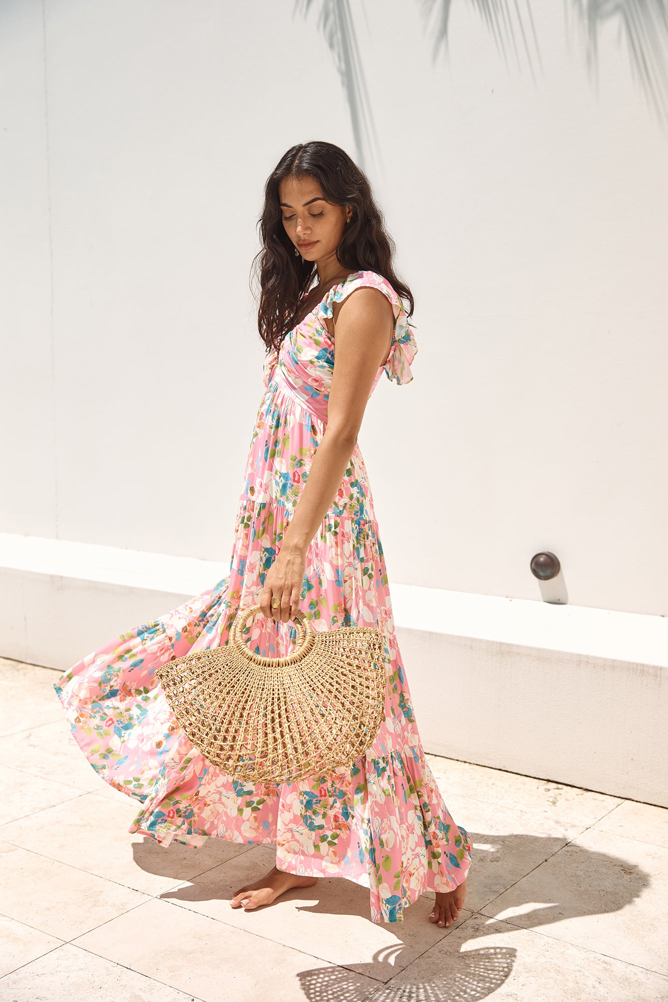 Blossoming Love Maxi Dress Pink-Seaa Fashion