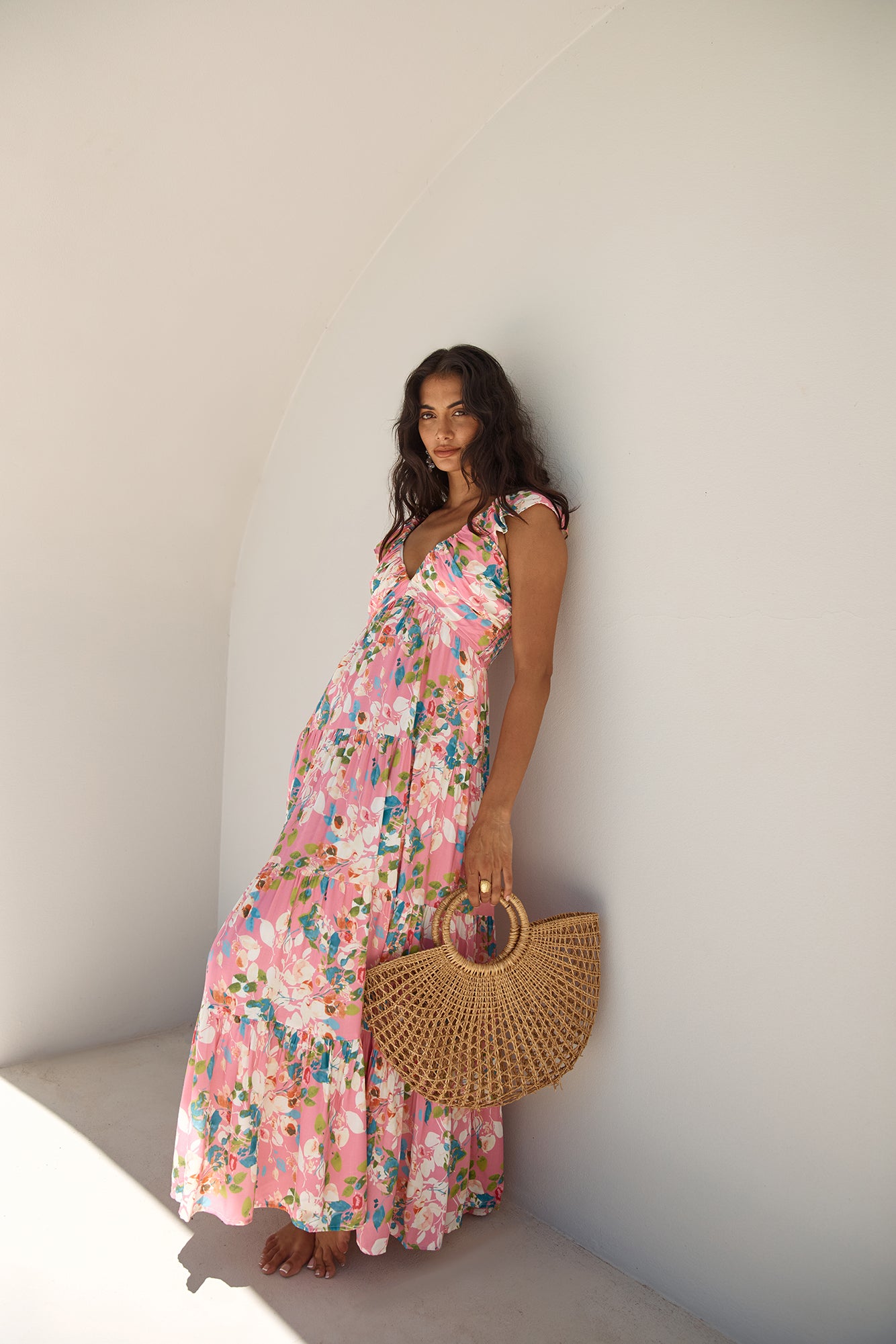 Blossoming Love Maxi Dress Pink-Seaa Fashion