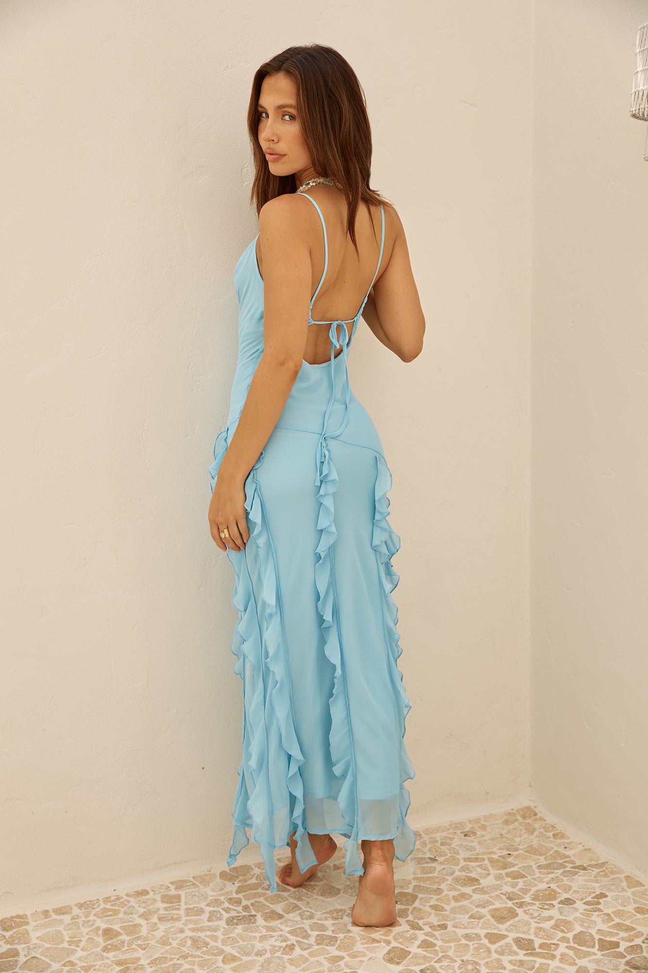 CHARLIE HOLIDAY Cheyenne Maxi Dress Sky Blue-Seaa Fashion