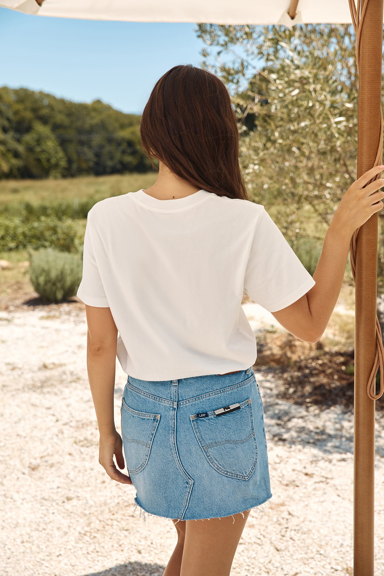 WRANGLER Classic Tee Silver Gum White-Seaa Fashion