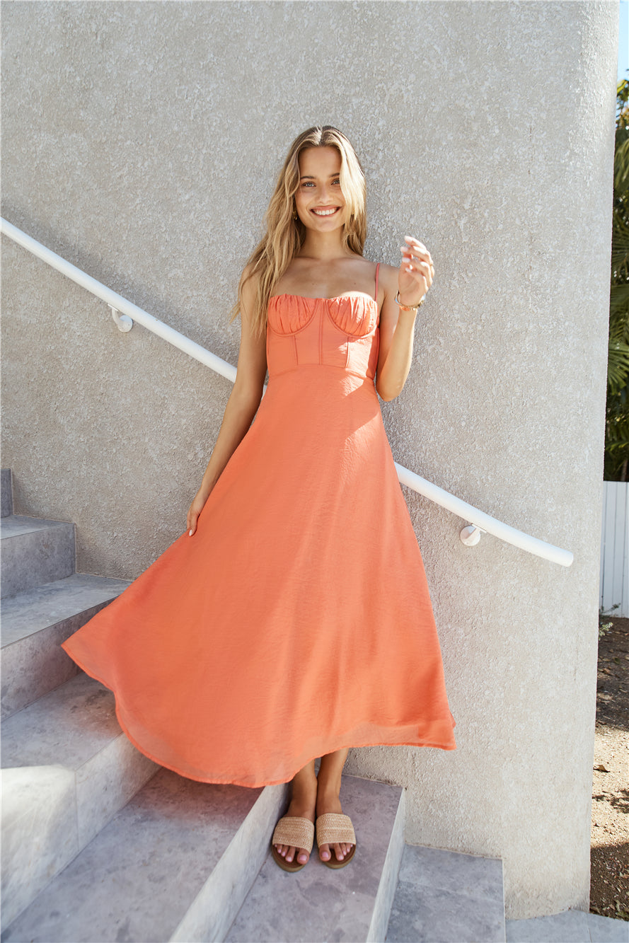 Best Dressed Maxi Dress Orange-Seaa Fashion