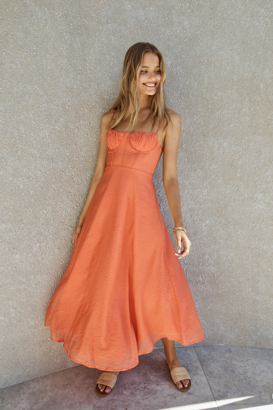 Best Dressed Maxi Dress Orange-Seaa Fashion