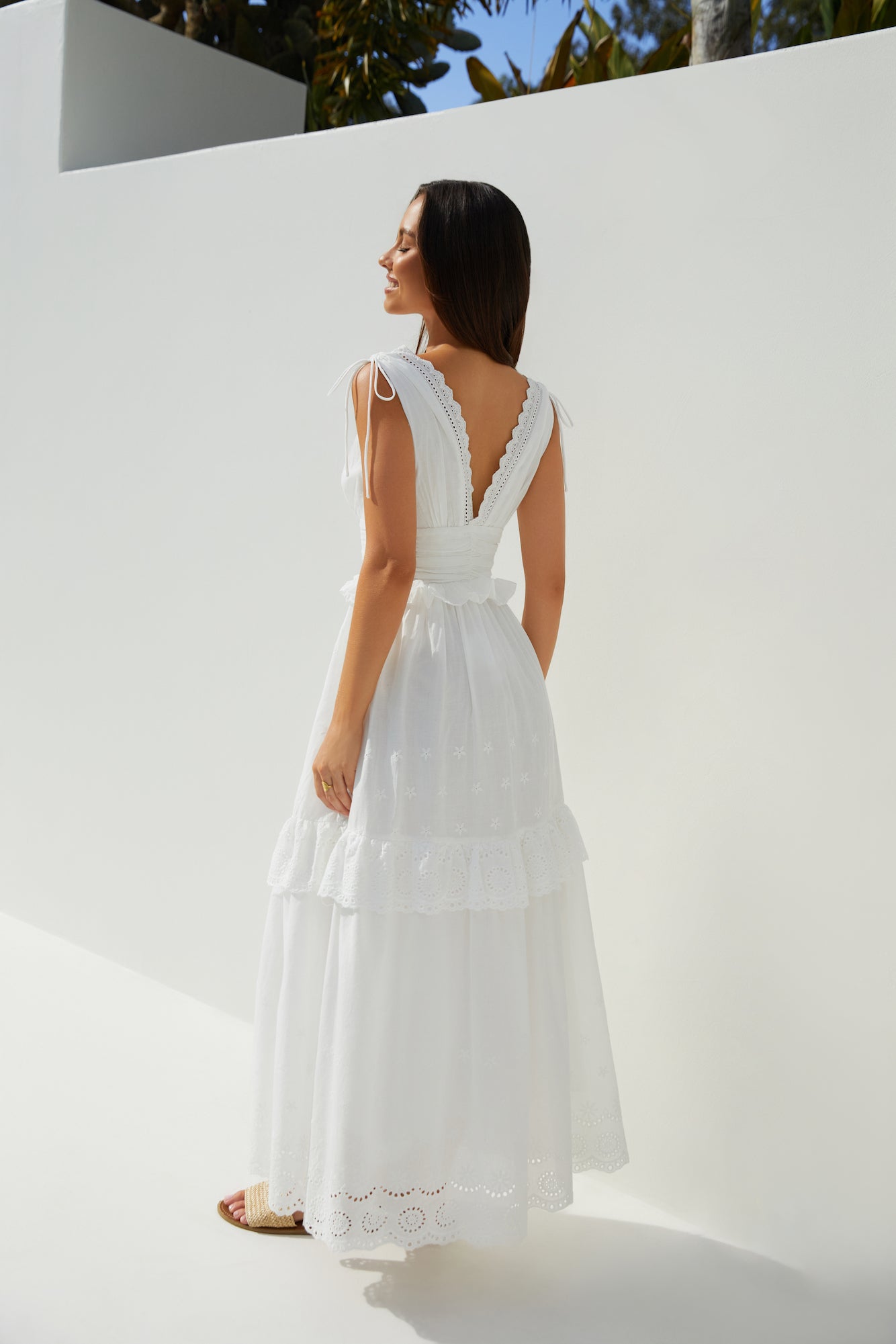 Sunlit Romance Maxi Dress White-Seaa Fashion