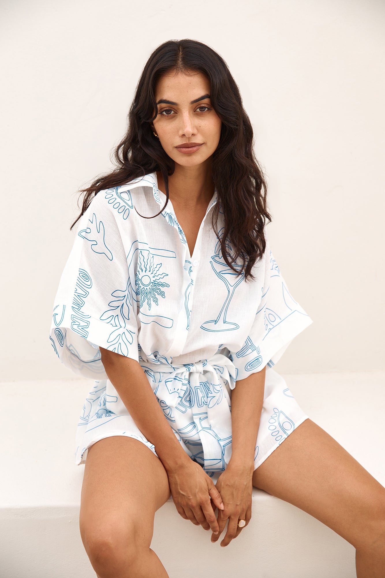 Catalonia Coast Romper Blue-Seaa Fashion