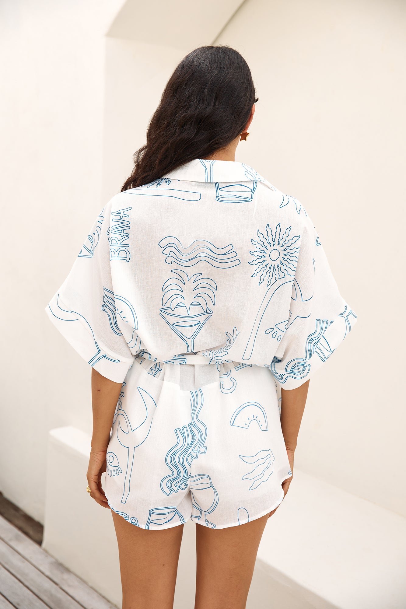 Catalonia Coast Romper Blue-Seaa Fashion