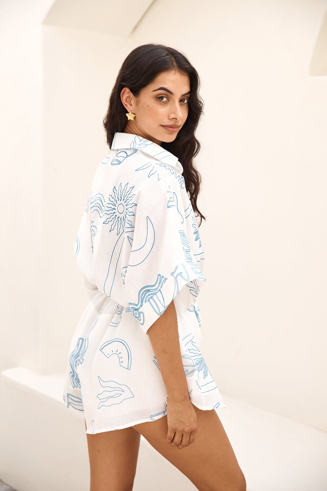 Catalonia Coast Romper Blue-Seaa Fashion