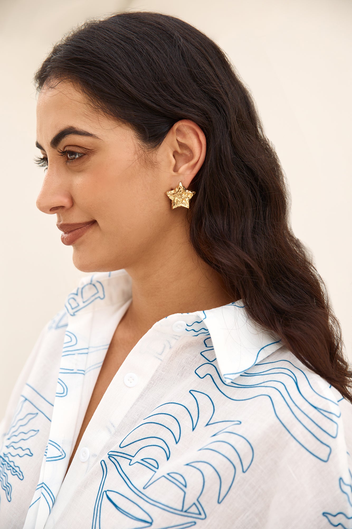 18k Gold Plated Night Sky Earrings Gold-Seaa Fashion