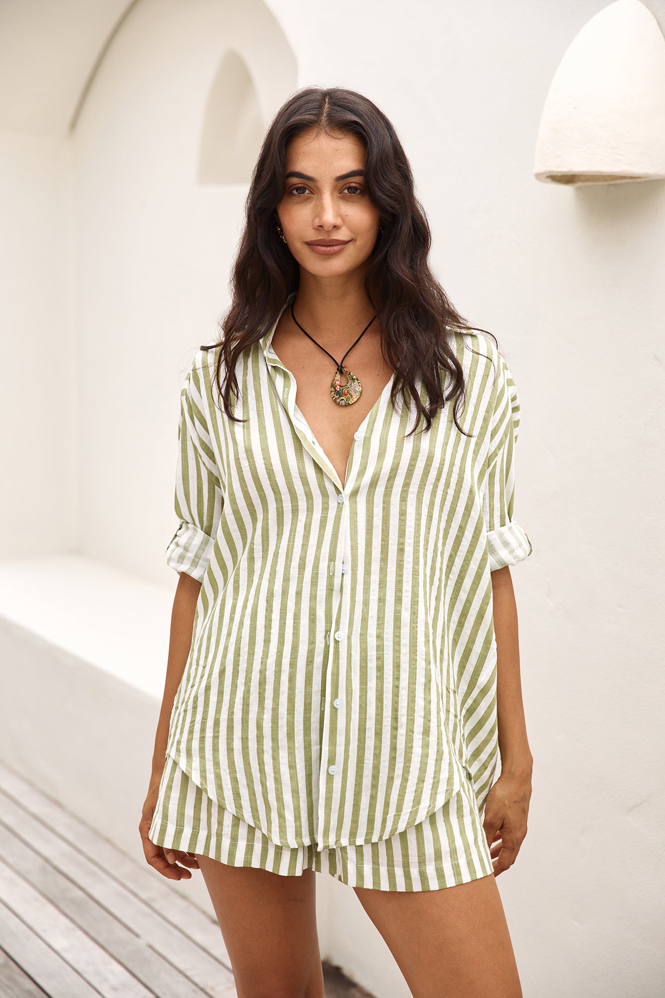 Portugal Paradise Shirt Sage-Seaa Fashion