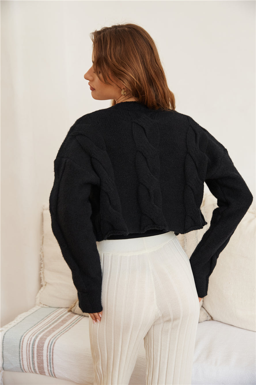 SNDYS Laine Cable Cardigan Black-Seaa Fashion