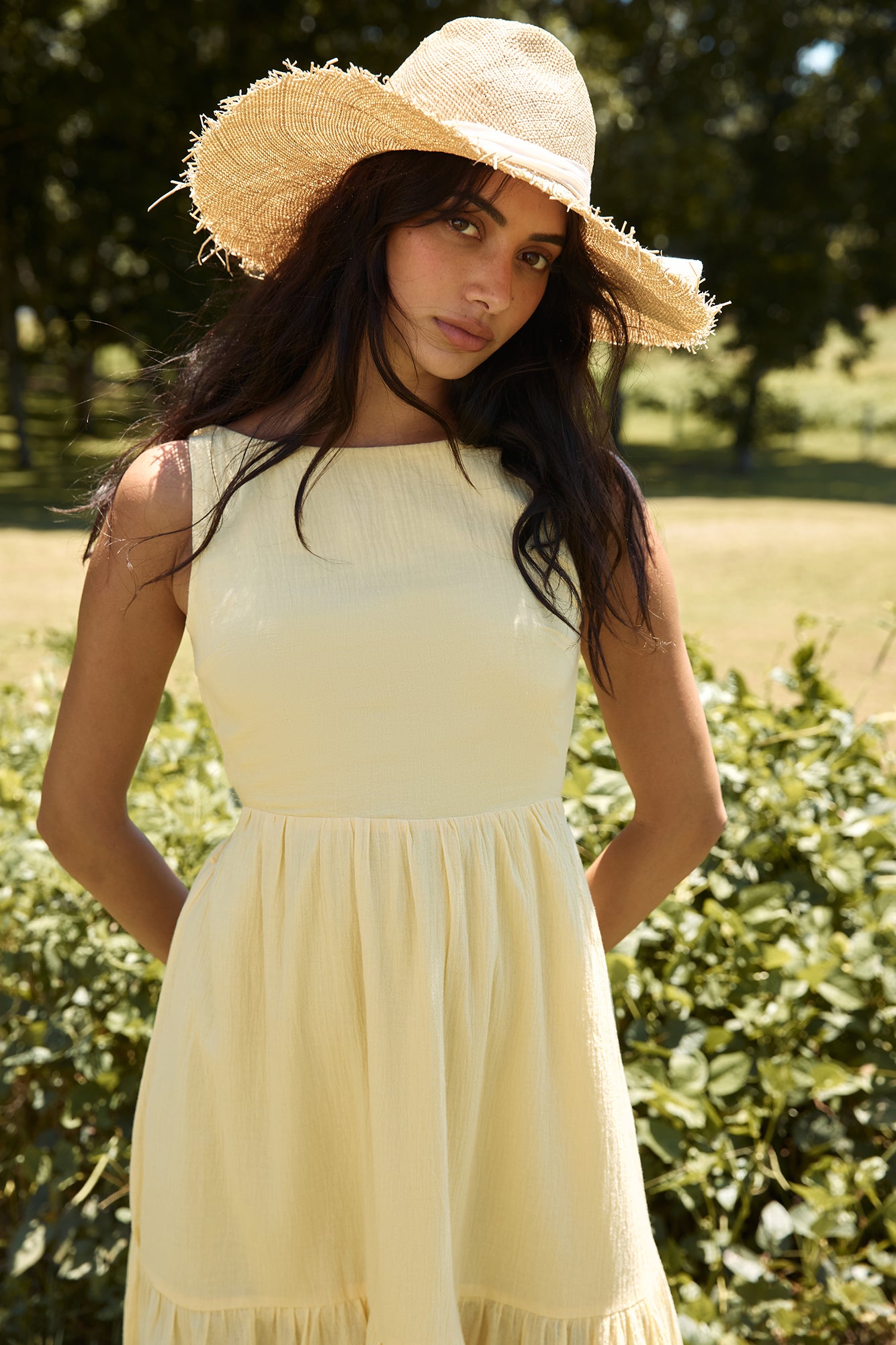 With The Wind Midi Dress Yellow-Seaa Fashion