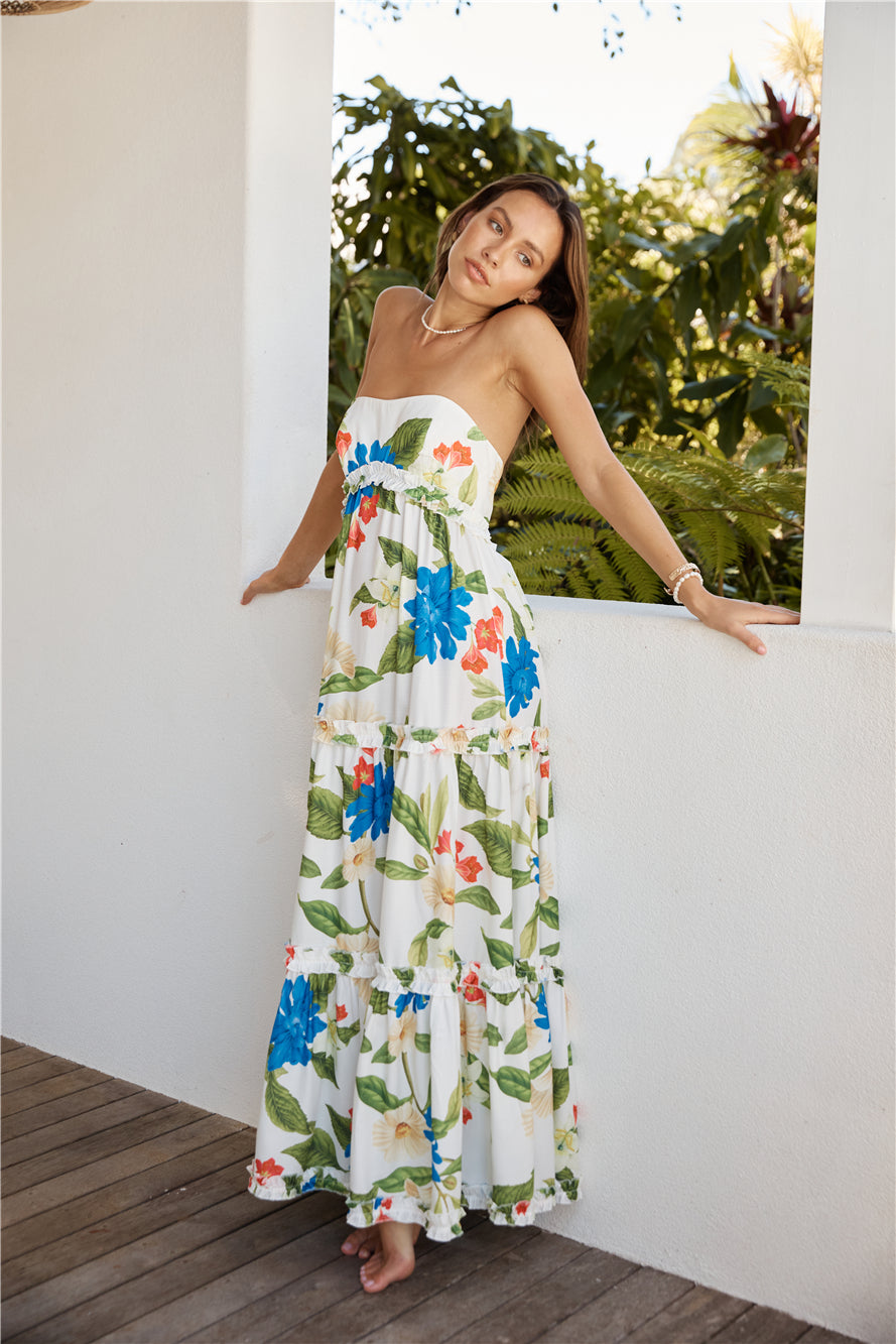 SEVEN WONDERS Daria Maxi Dress White Floral-Seaa Fashion