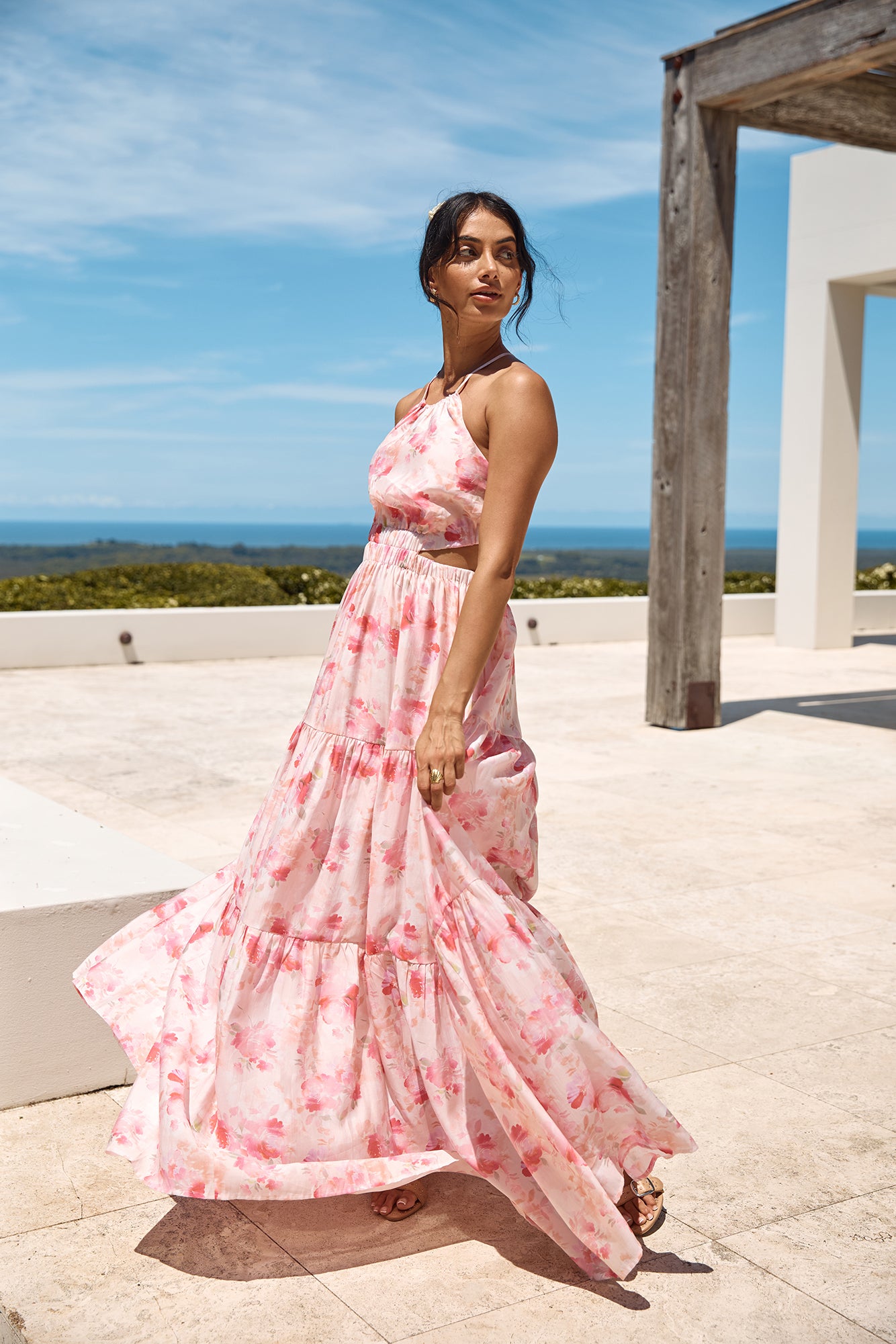 Sunset Soiree Maxi Dress Pink-Seaa Fashion
