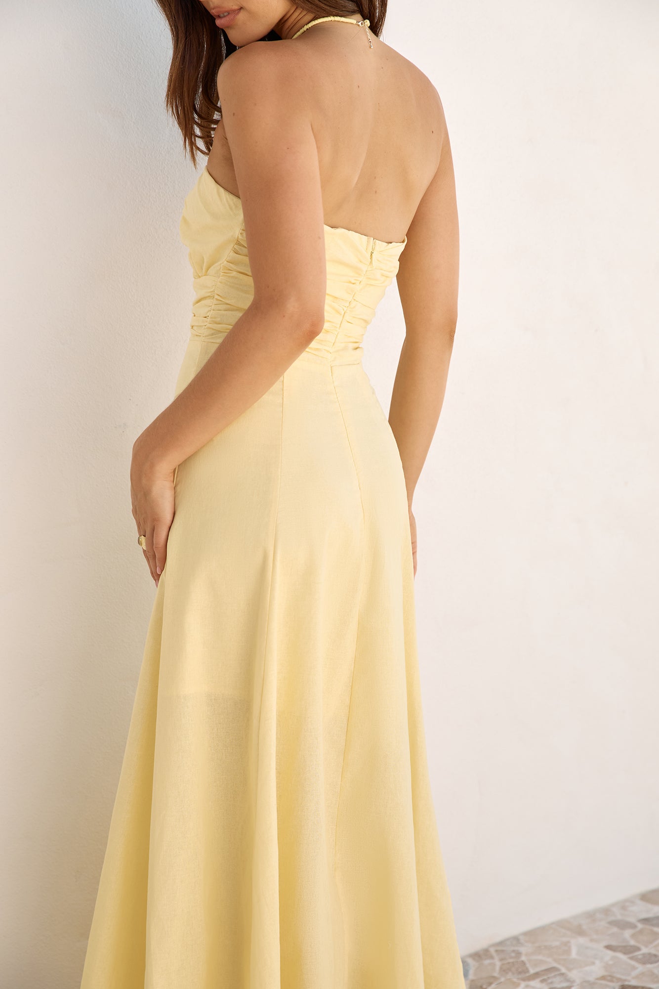 Sunshine Bliss Strapless Maxi Dress Yellow-Seaa Fashion