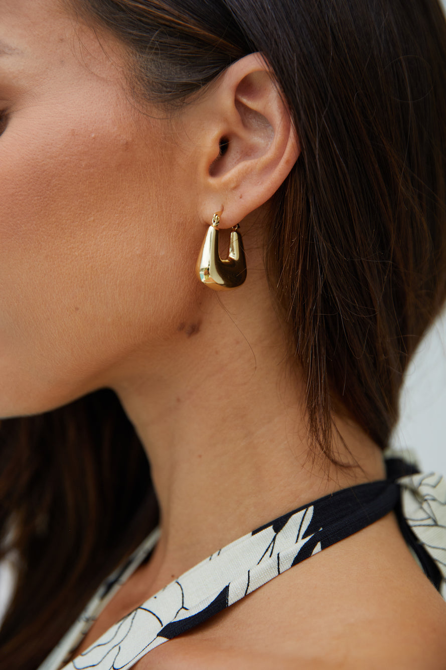 18K Gold Plated The Classics Earrings Gold-Seaa Fashion