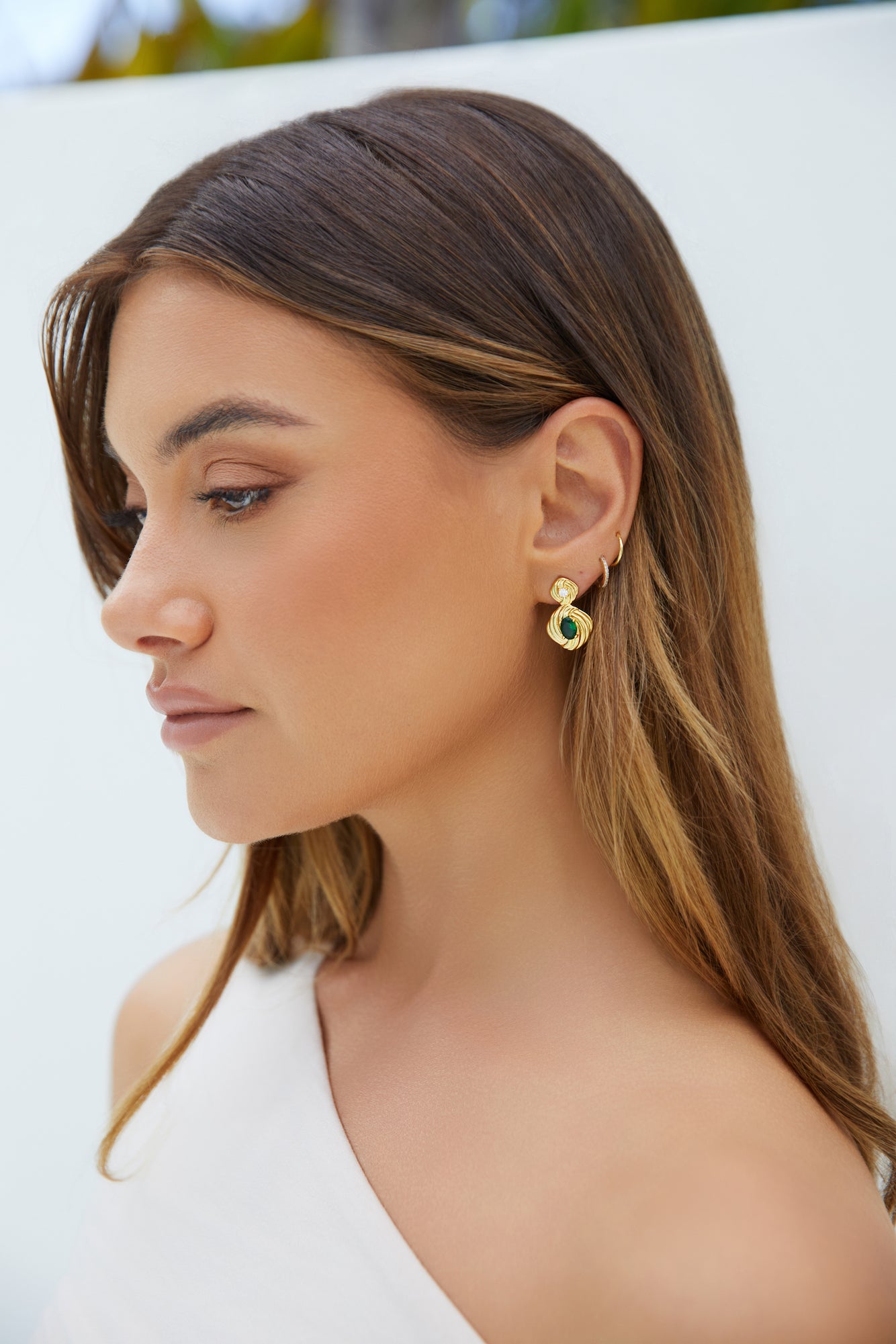 18k Gold Plated Royalty Earrings Gold-Seaa Fashion