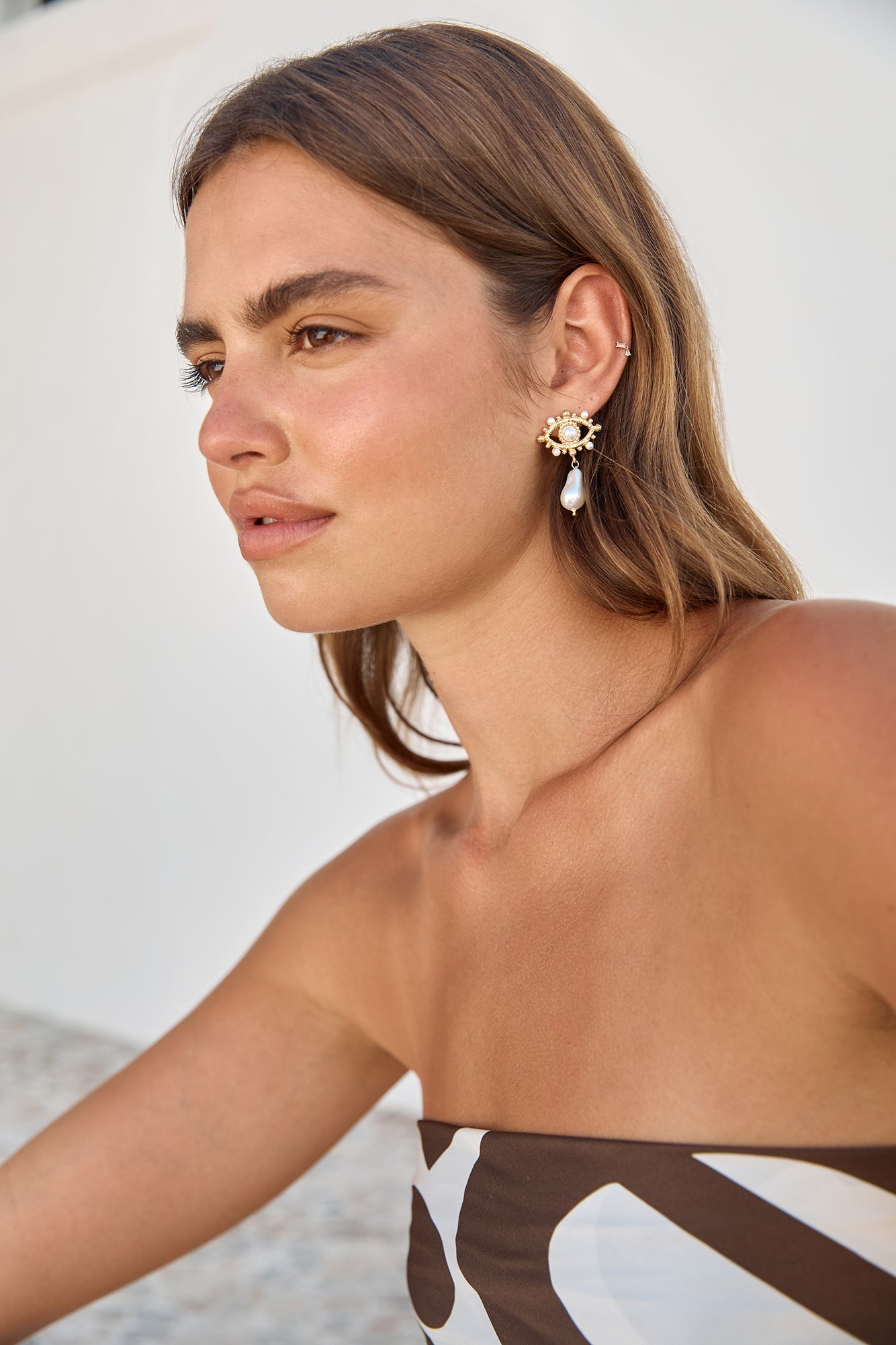 18K Gold Plated Ocean Forest Earrings Gold-Seaa Fashion