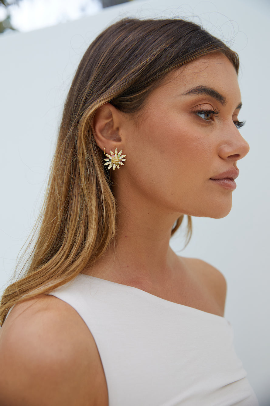 18K Gold Plated Sun lit Garden Earrings Gold-Seaa Fashion