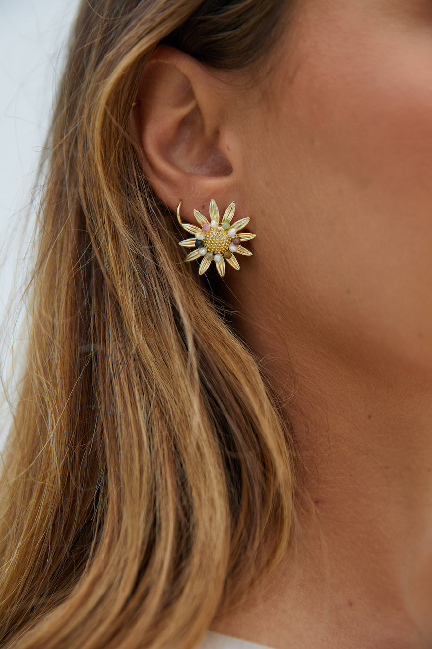 18K Gold Plated Sun lit Garden Earrings Gold-Seaa Fashion