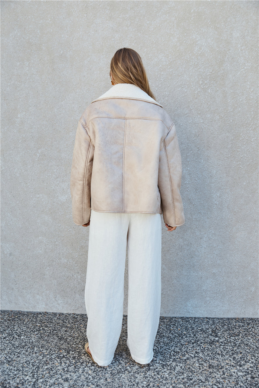 Morning Coffee Jacket Tan-Seaa Fashion