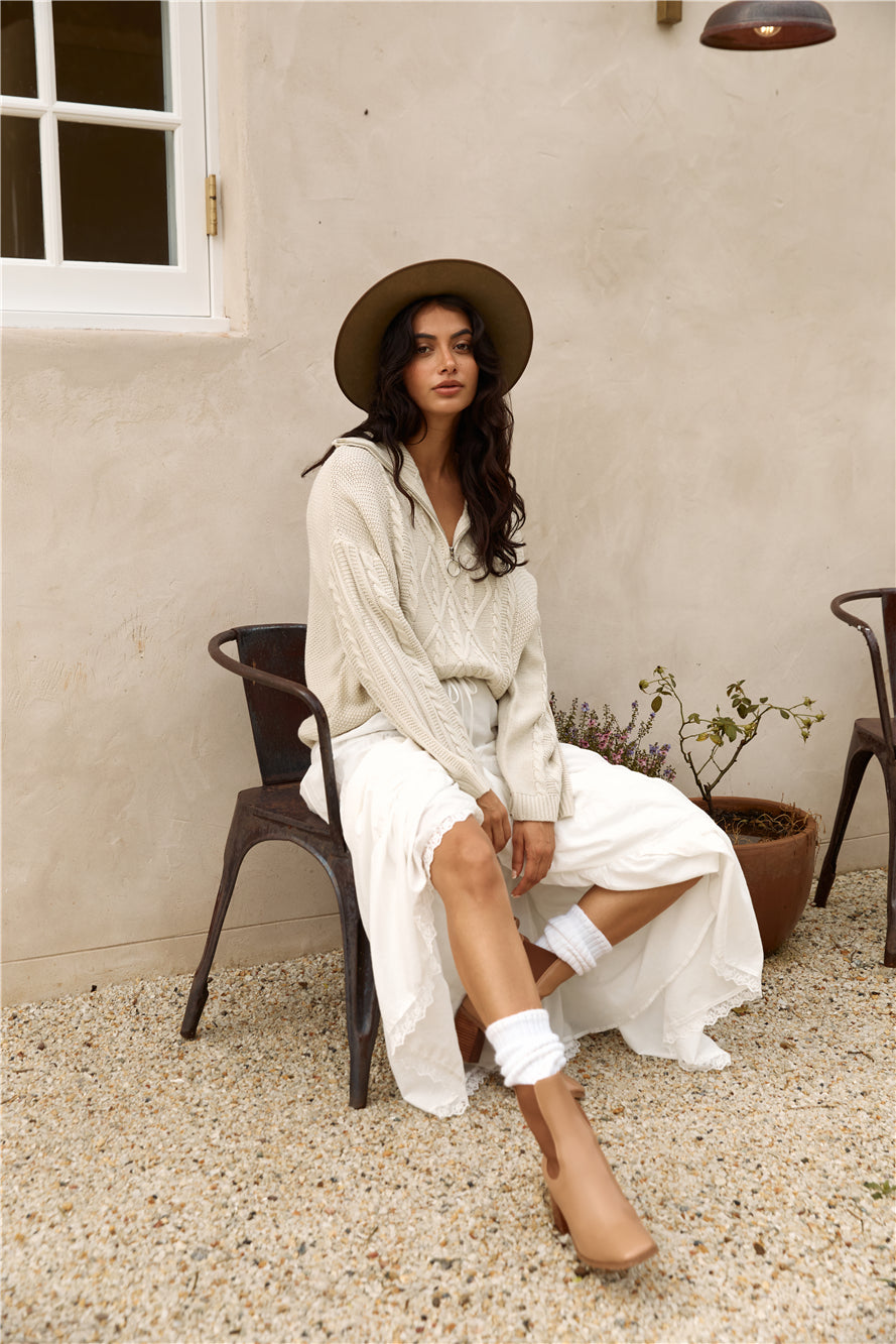 For Real Knit Jumper Beige-Seaa Fashion