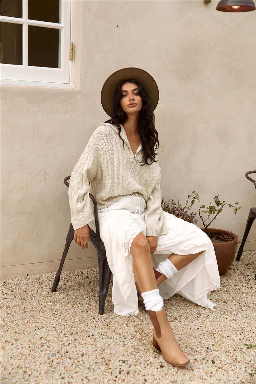 For Real Knit Jumper Beige-Seaa Fashion