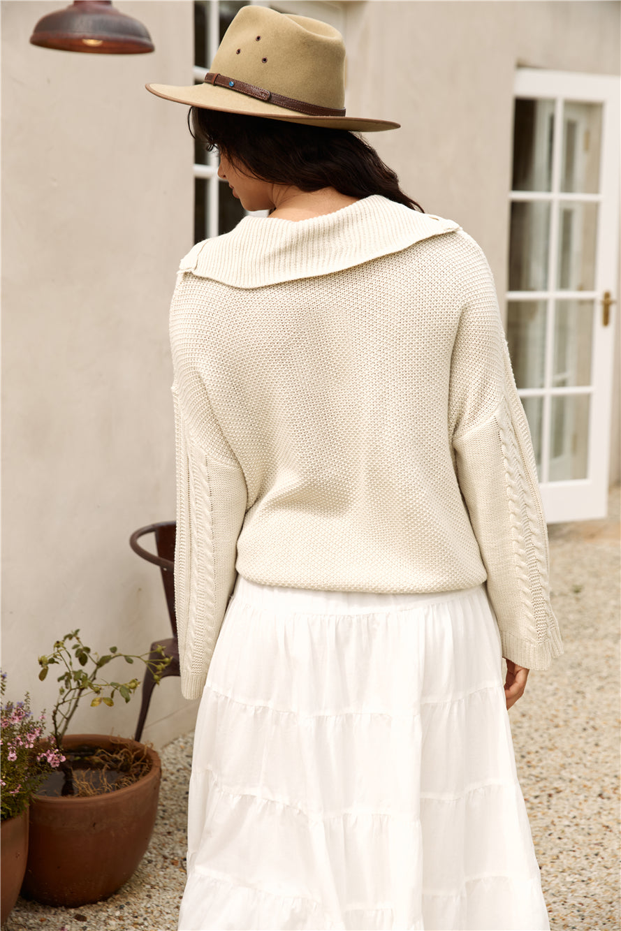 For Real Knit Jumper Beige-Seaa Fashion