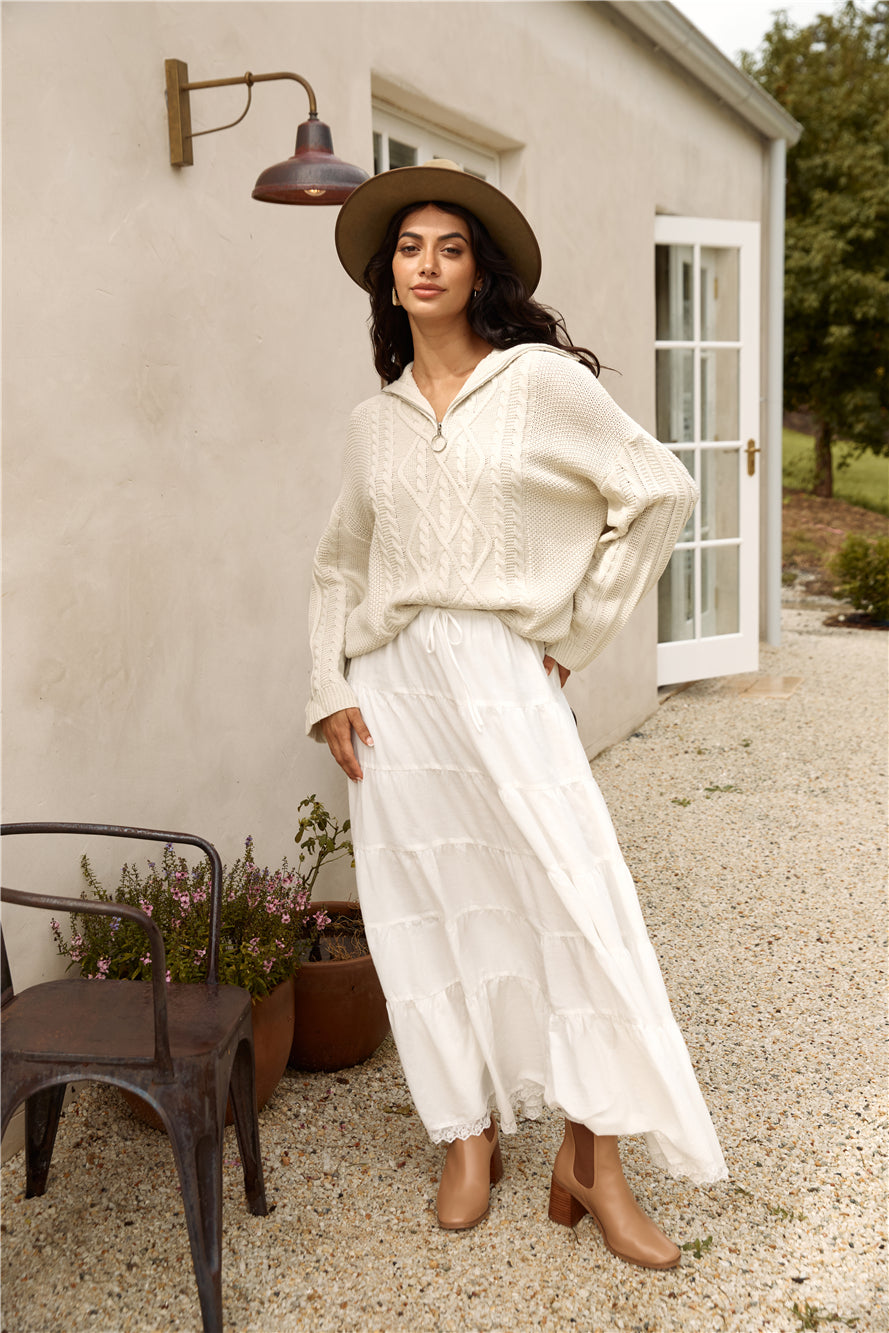 For Real Knit Jumper Beige-Seaa Fashion