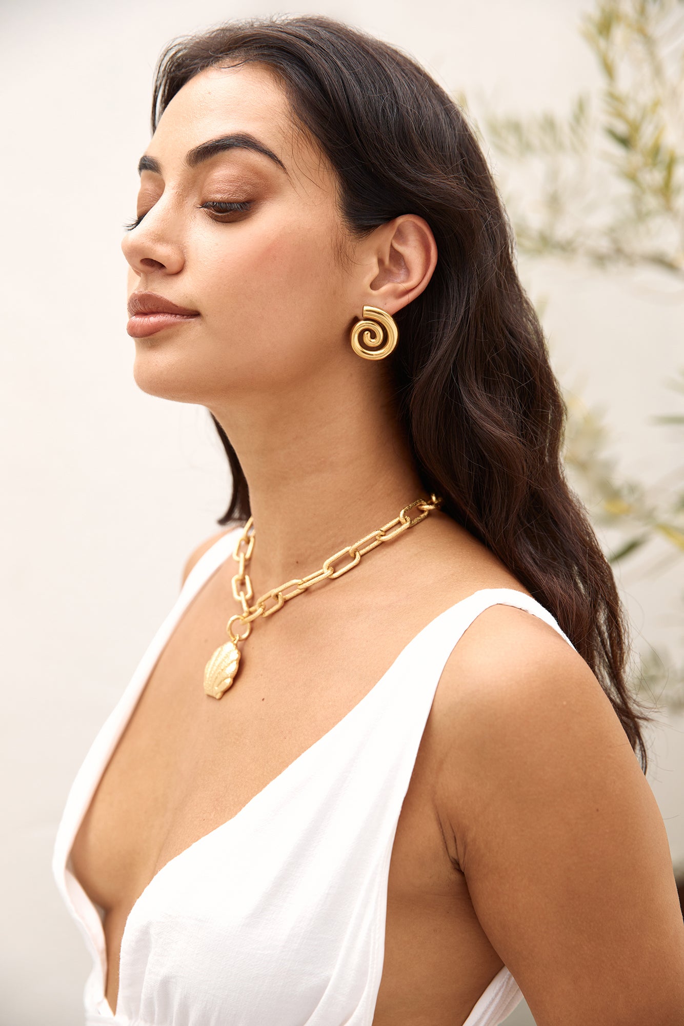 18k Gold Plated Around Cities Earrings Gold-Seaa Fashion