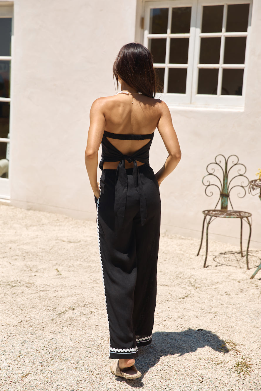 Twin Flame Linen Pant Black-Seaa Fashion