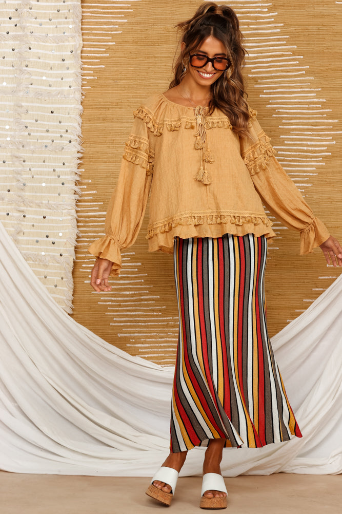 Avoca Top Mustard-Seaa Fashion