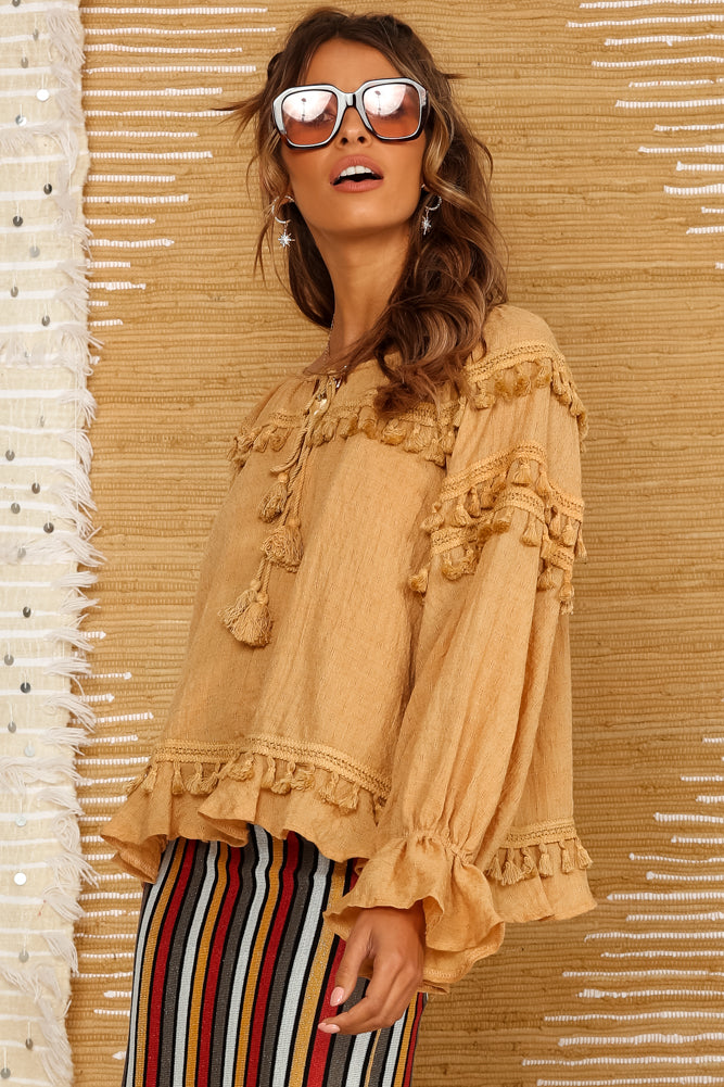 Avoca Top Mustard-Seaa Fashion